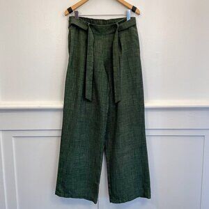 NWT Harlowe & Graham Forest Green Wide-Leg Trousers - Size S